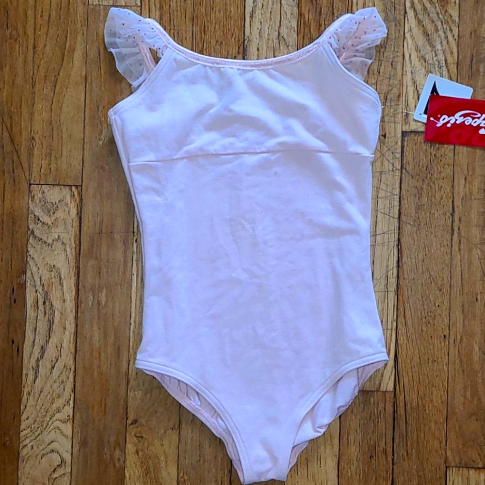 Girls Dance Bodysuit with ruffle sleeves